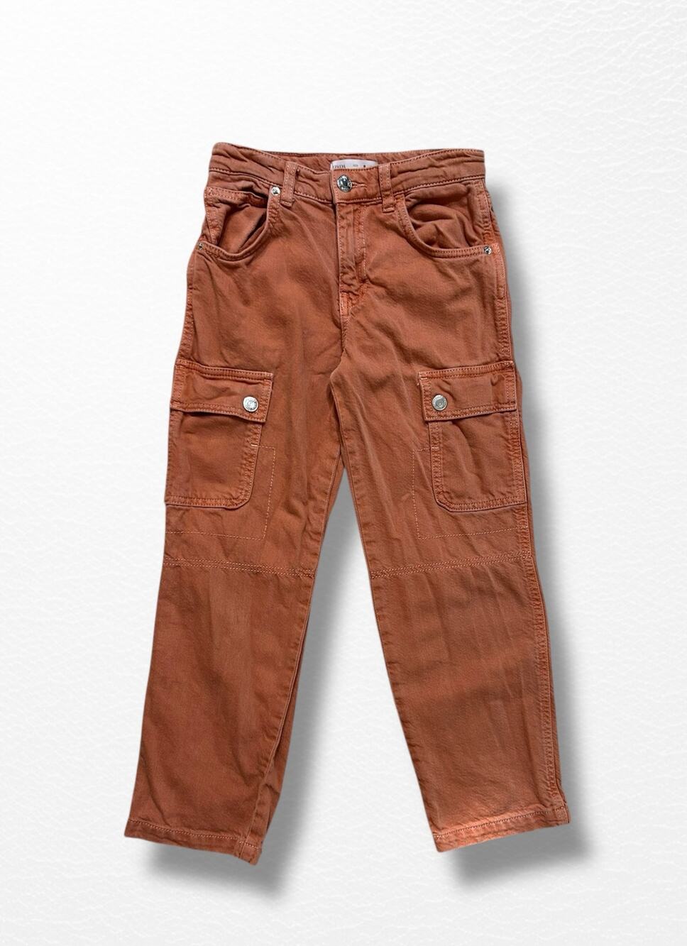 Zara Orange Cargo Jeans, Size 9